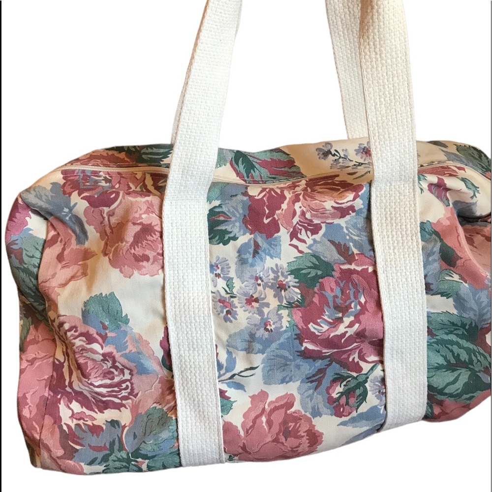 Vintage floral duffel bag